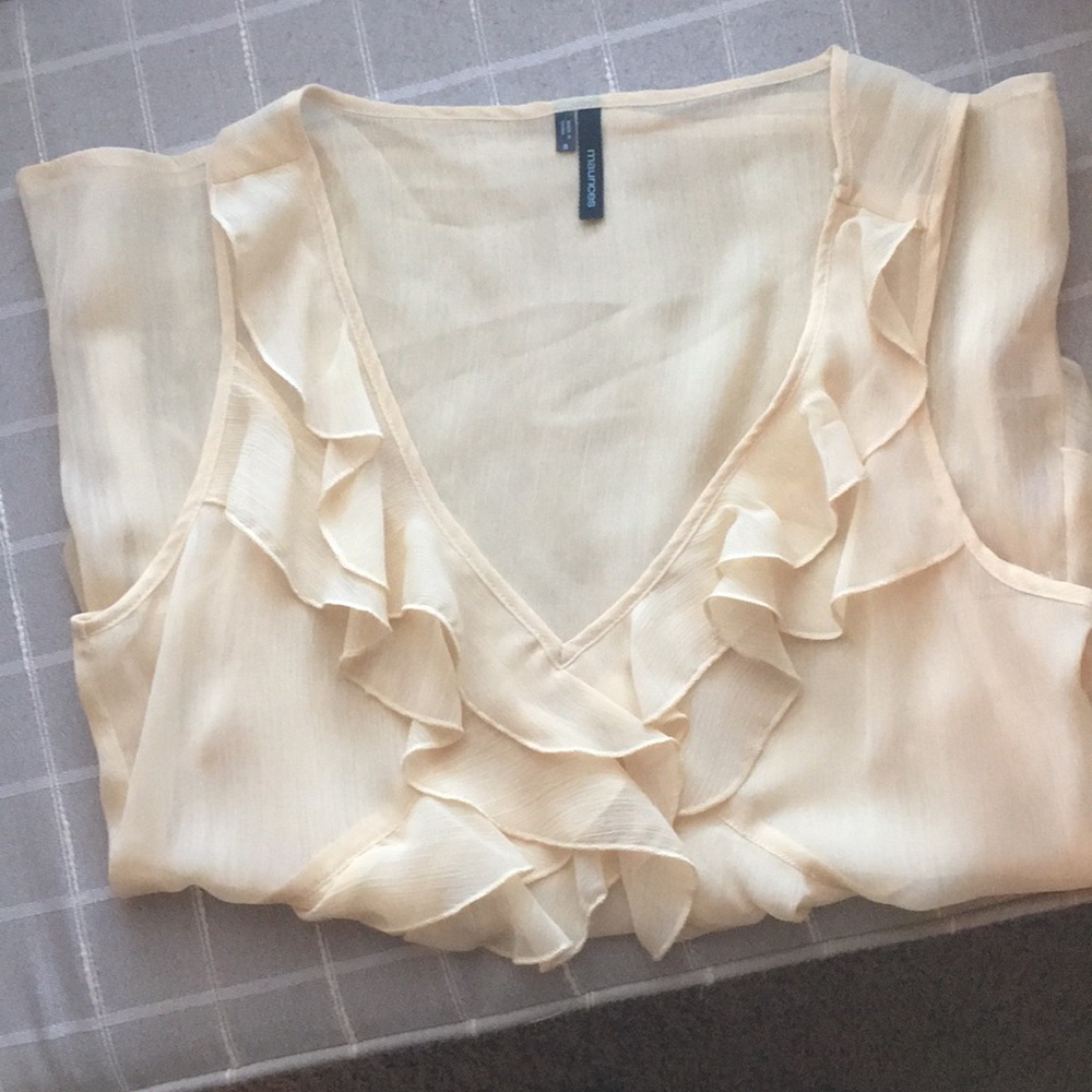 Yellow Dressy Ruffle Tank